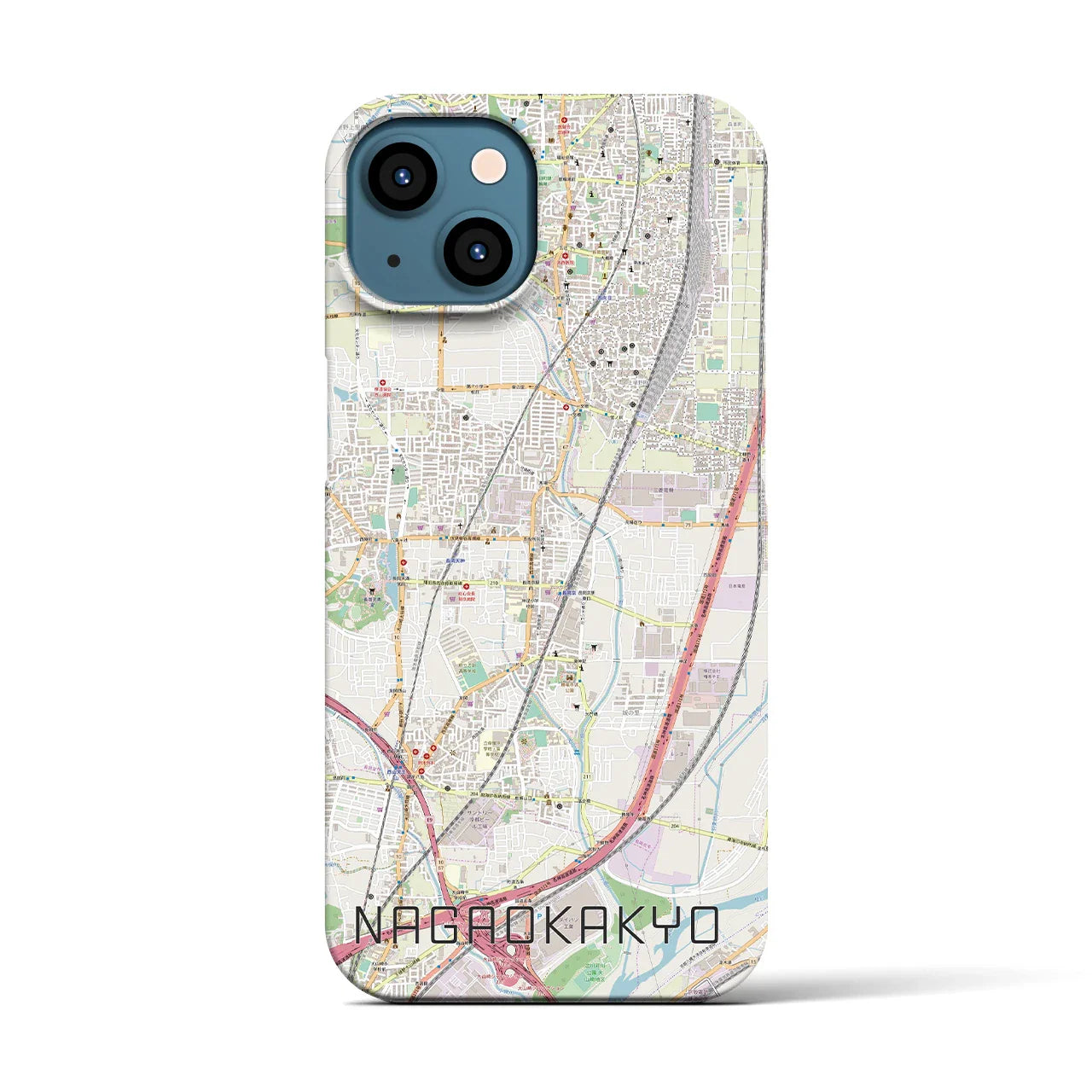 【長岡京(京都府)】地図柄iPhoneケース(バックカバータイプ)
