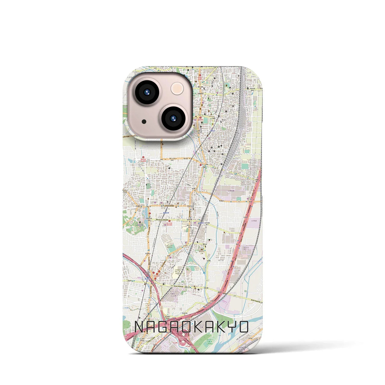 【長岡京(京都府)】地図柄iPhoneケース(バックカバータイプ)