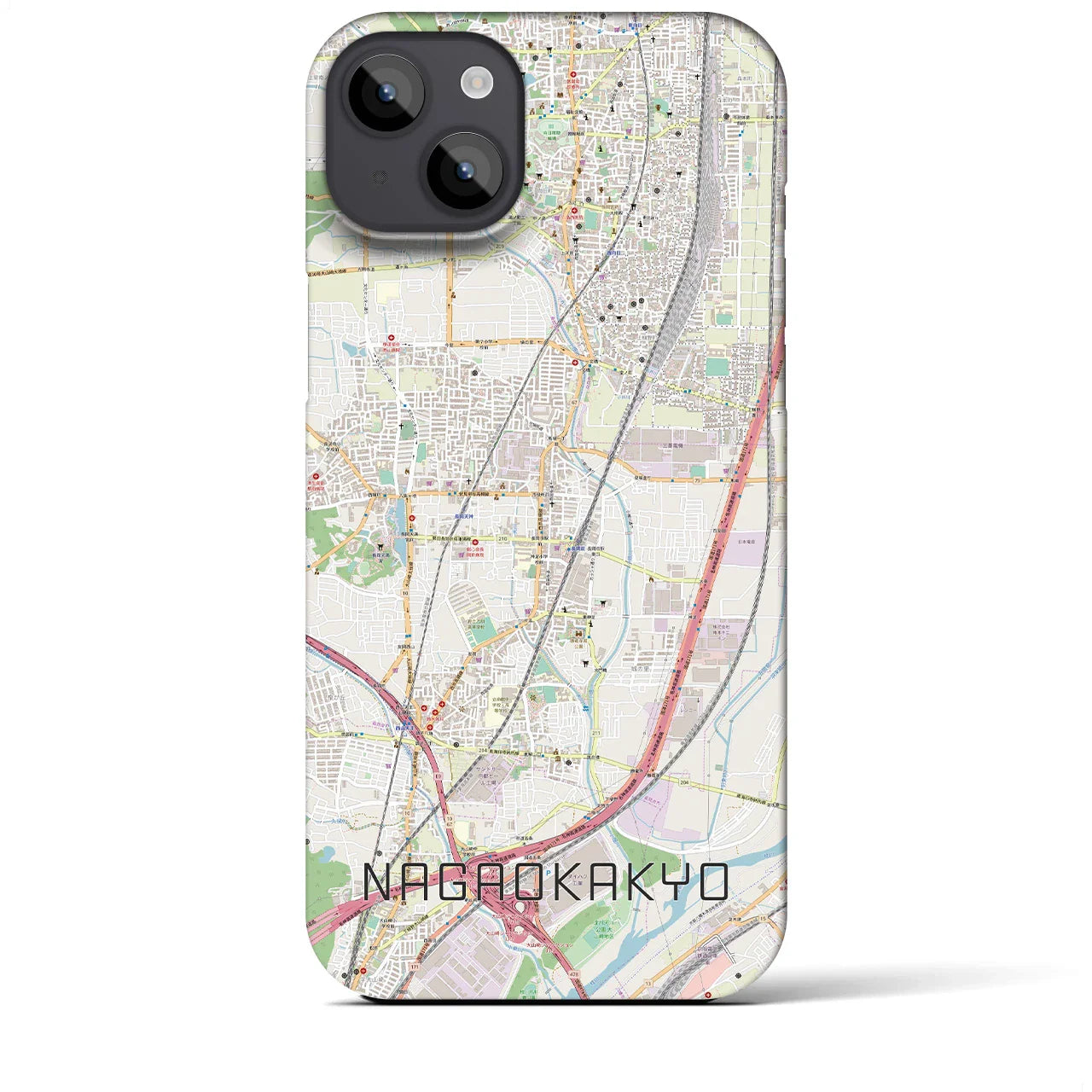【長岡京(京都府)】地図柄iPhoneケース(バックカバータイプ)