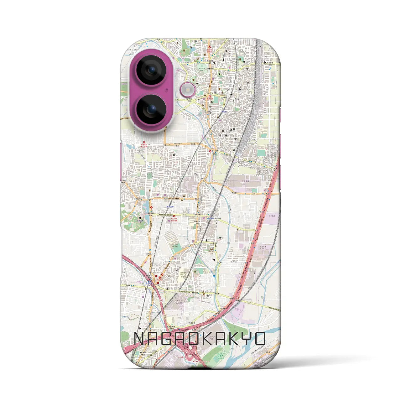 【長岡京(京都府)】地図柄iPhoneケース(バックカバータイプ)