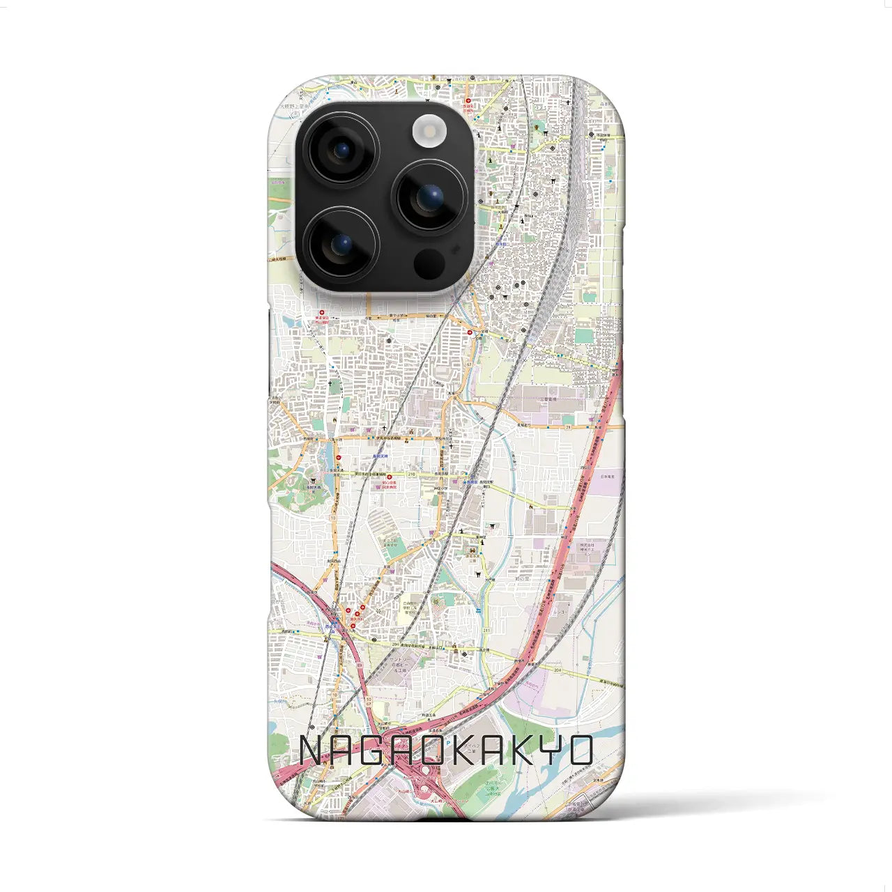 【長岡京(京都府)】地図柄iPhoneケース(バックカバータイプ)