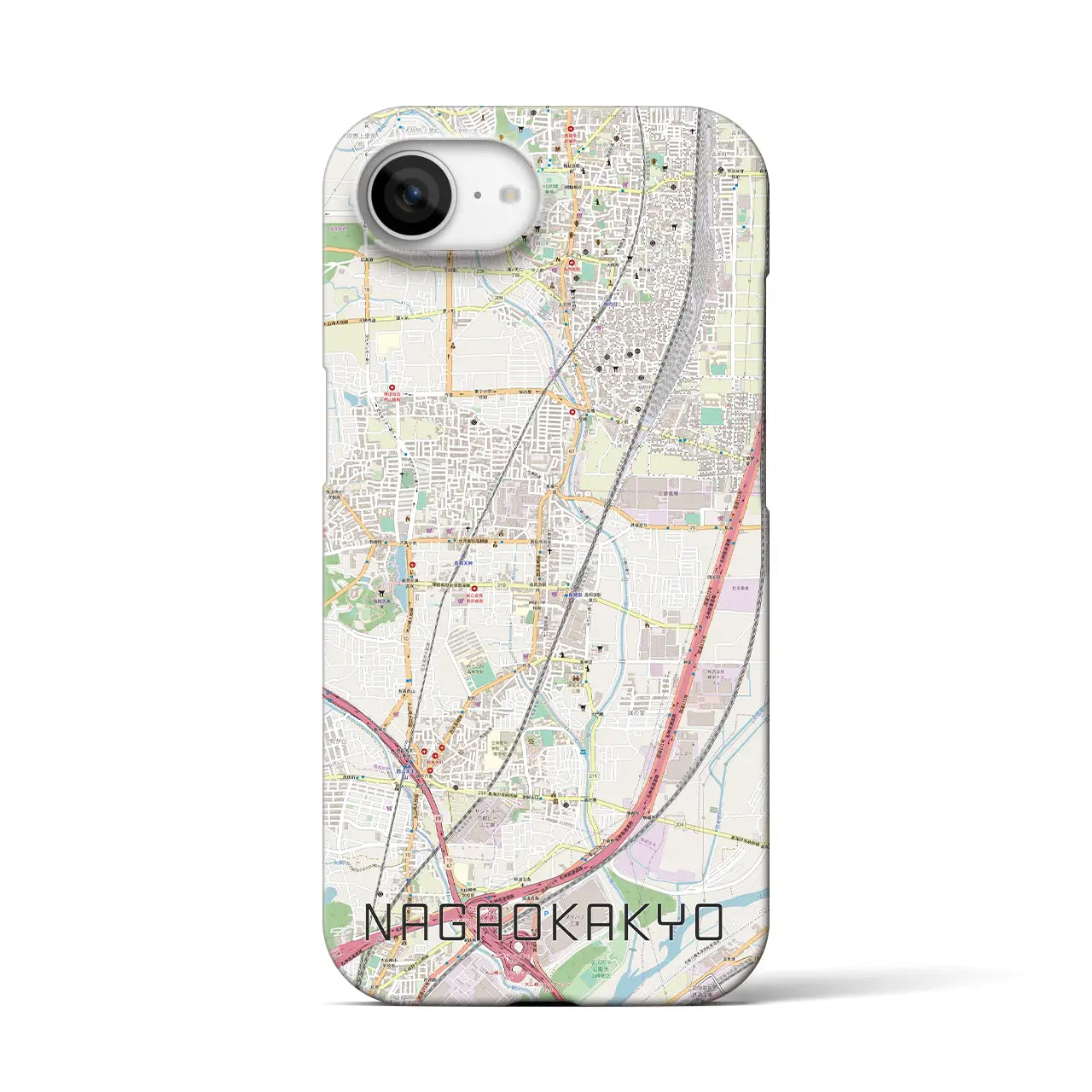 【長岡京(京都府)】地図柄iPhoneケース(バックカバータイプ)