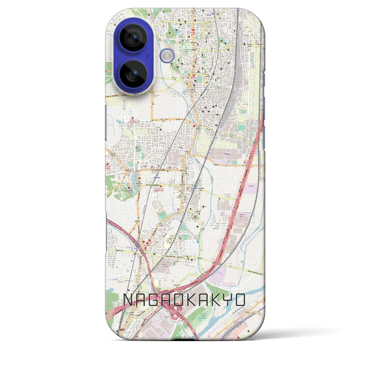 【長岡京(京都府)】地図柄iPhoneケース(バックカバータイプ)