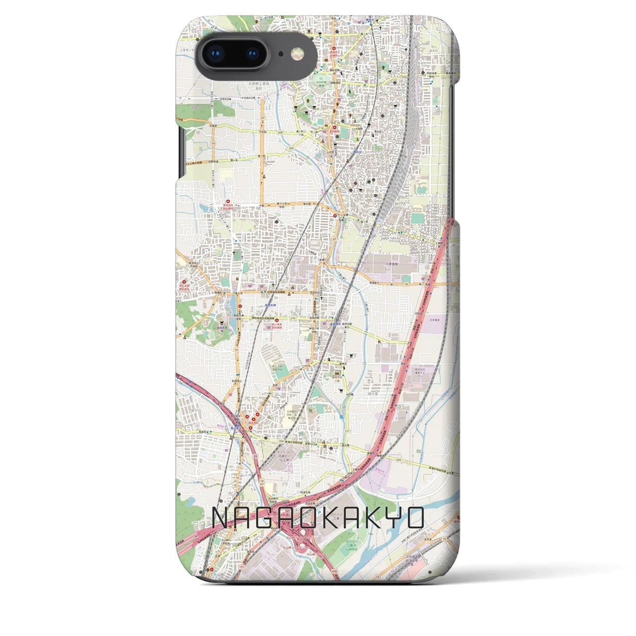 【長岡京(京都府)】地図柄iPhoneケース(バックカバータイプ)