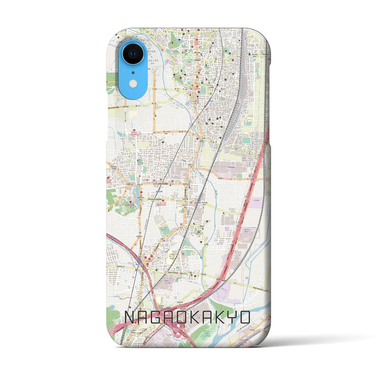 【長岡京(京都府)】地図柄iPhoneケース(バックカバータイプ)