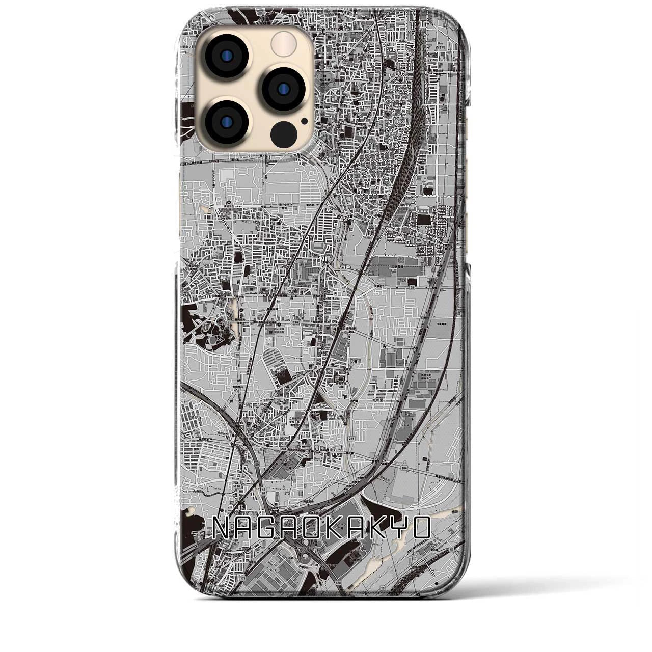 【長岡京(京都府)】地図柄iPhoneケース(クリアタイプ)