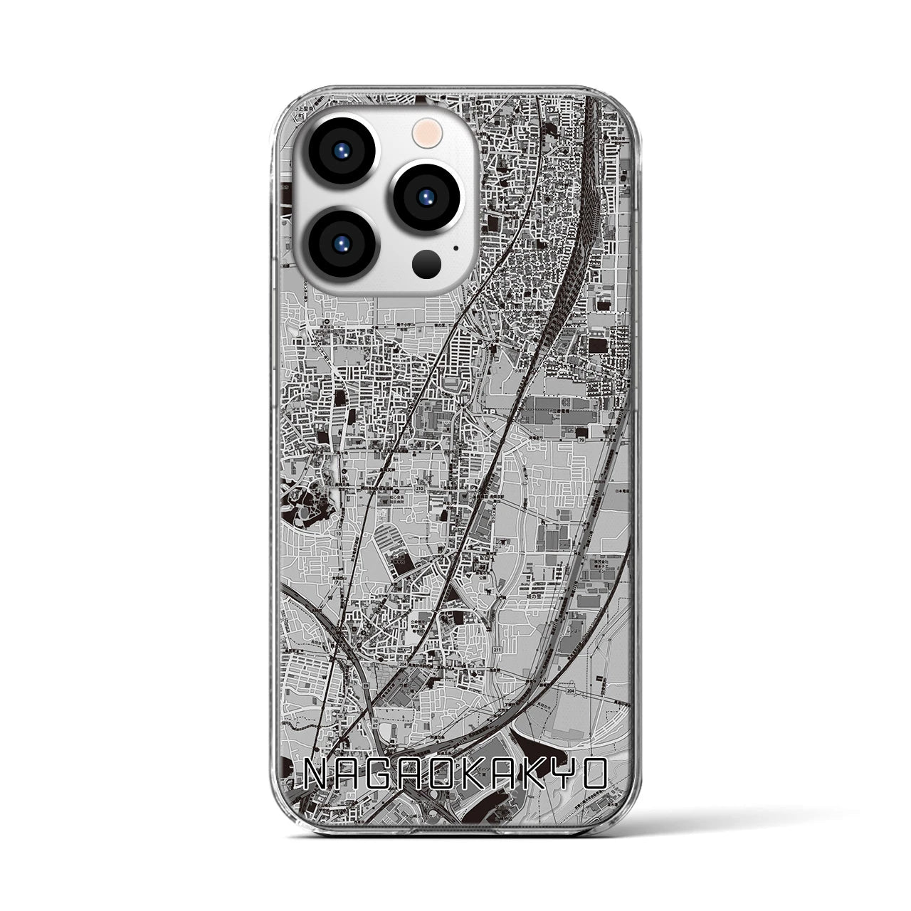 【長岡京(京都府)】地図柄iPhoneケース(クリアタイプ)