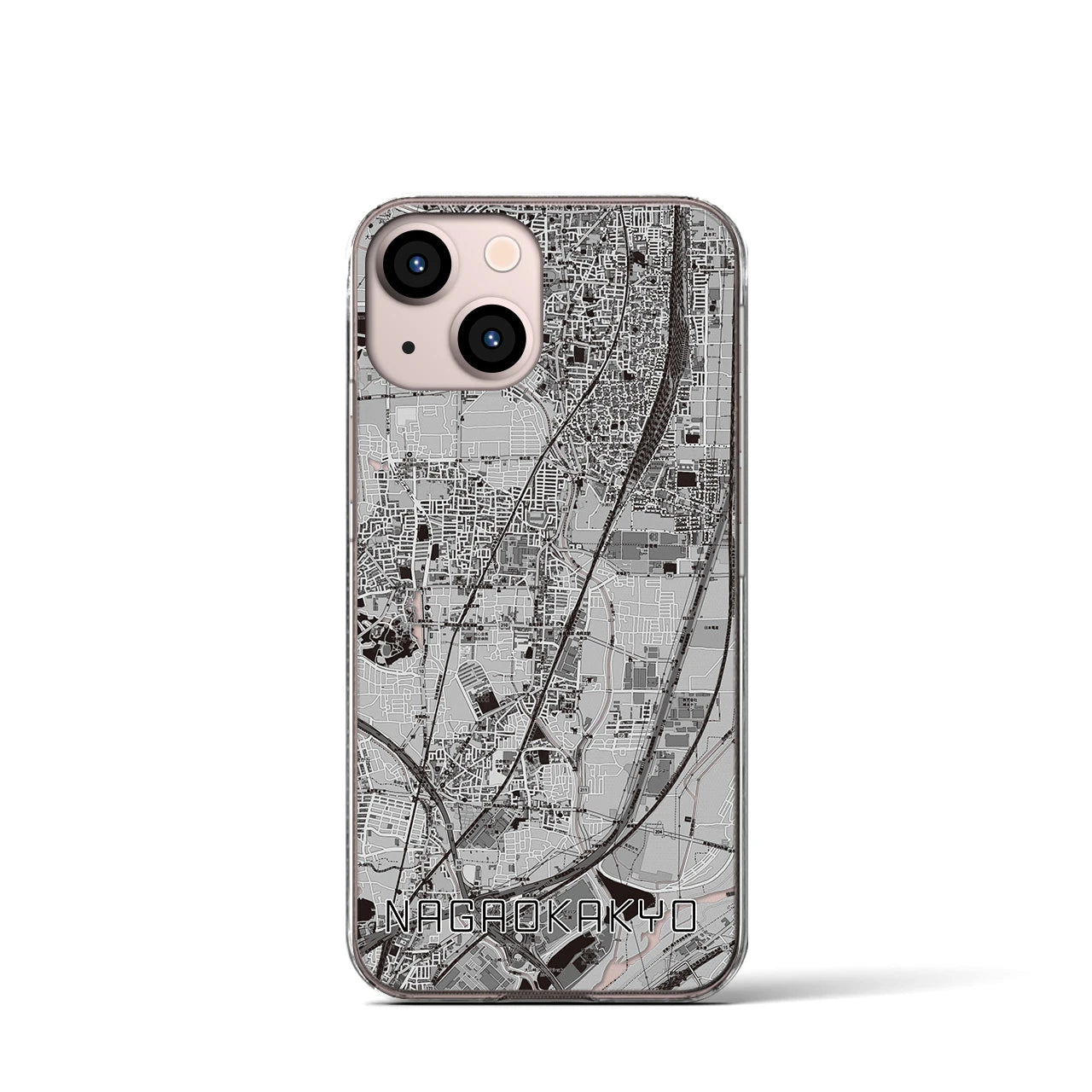 【長岡京(京都府)】地図柄iPhoneケース(クリアタイプ)