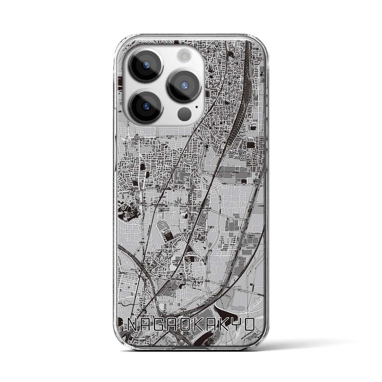 【長岡京(京都府)】地図柄iPhoneケース(クリアタイプ)