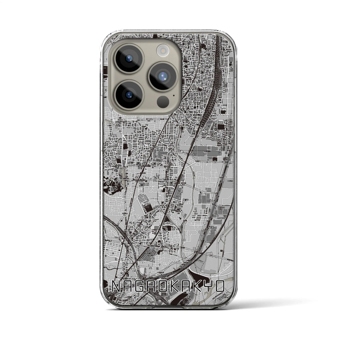 【長岡京(京都府)】地図柄iPhoneケース(クリアタイプ)