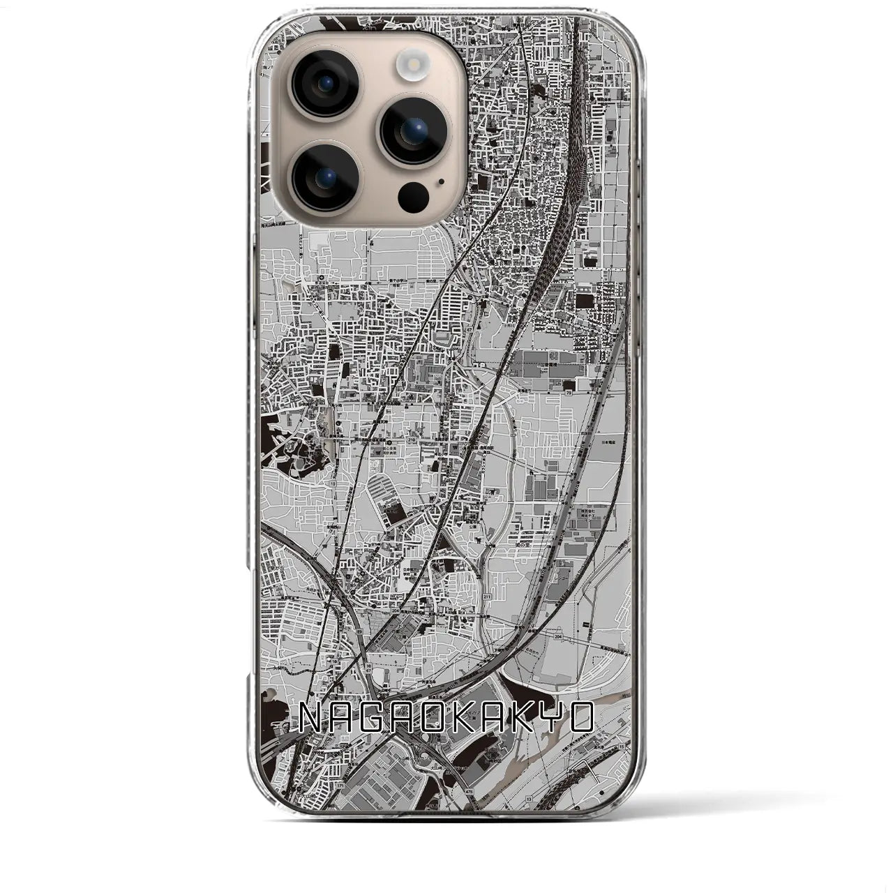 【長岡京(京都府)】地図柄iPhoneケース(クリアタイプ)