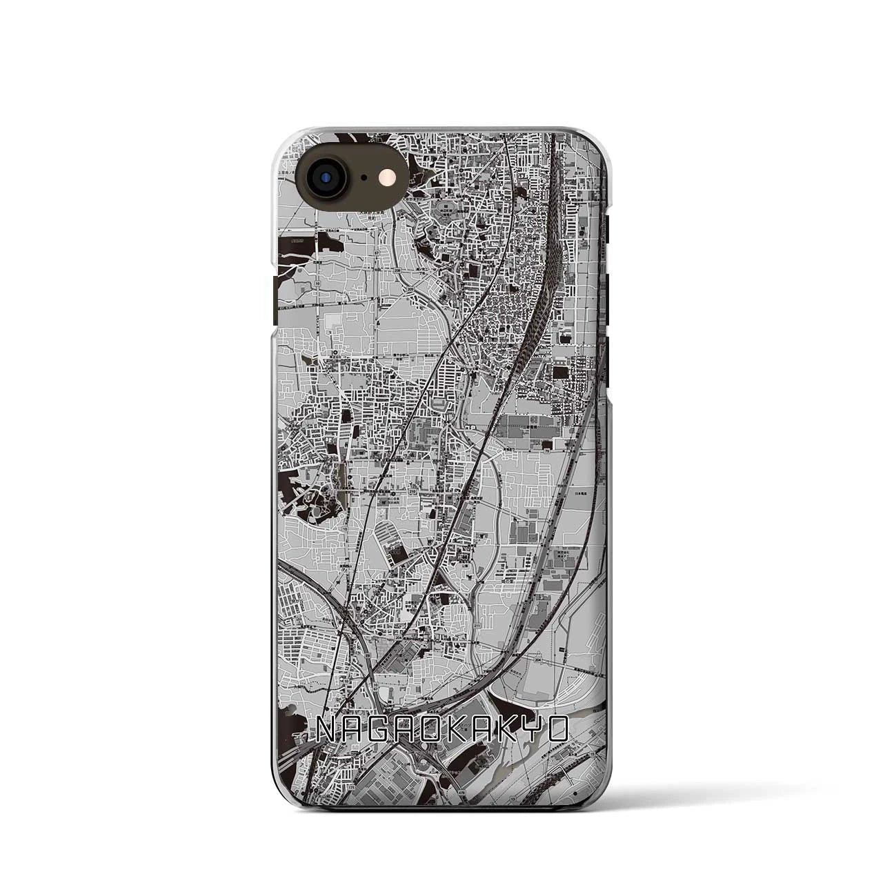 【長岡京(京都府)】地図柄iPhoneケース(クリアタイプ)