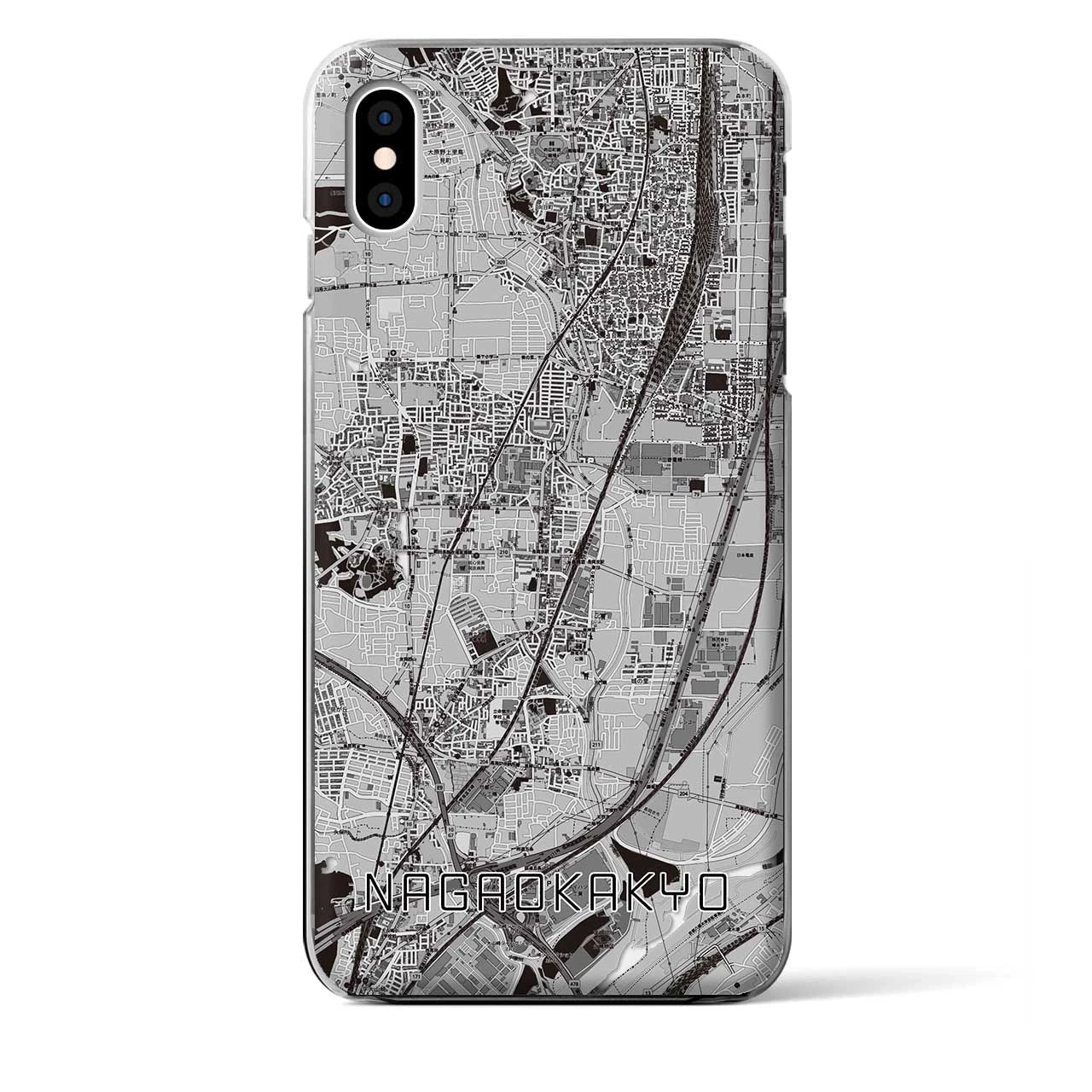 【長岡京(京都府)】地図柄iPhoneケース(クリアタイプ)