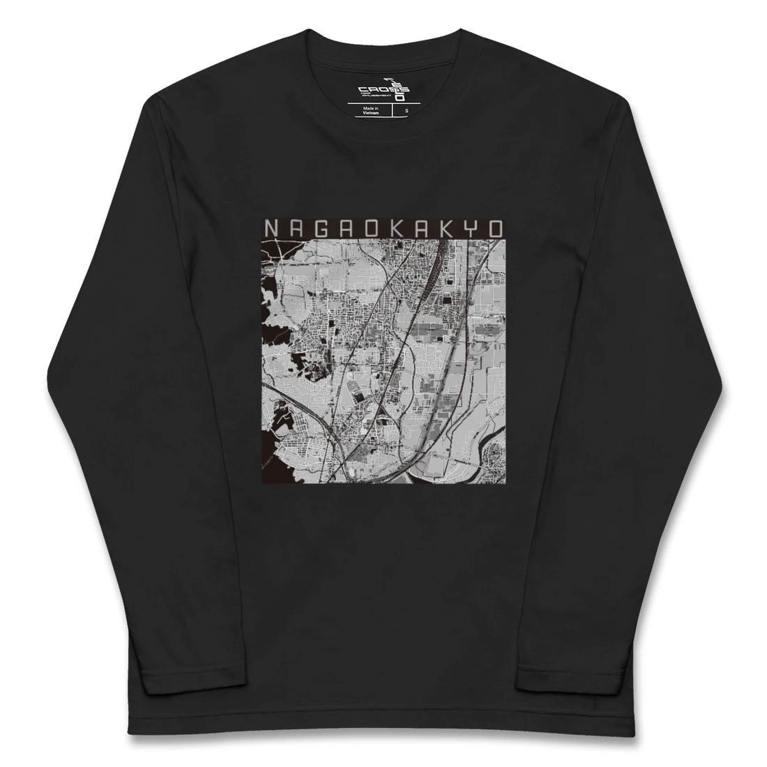 【長岡京(京都府)】地図柄ロングスリーブTシャツ