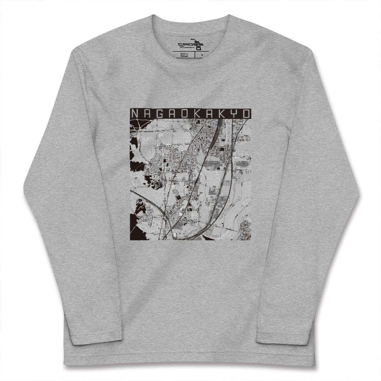 【長岡京(京都府)】地図柄ロングスリーブTシャツ