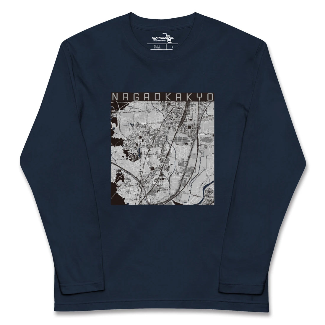 【長岡京(京都府)】地図柄ロングスリーブTシャツ