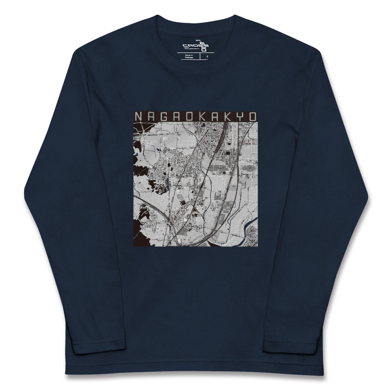 【長岡京(京都府)】地図柄ロングスリーブTシャツ