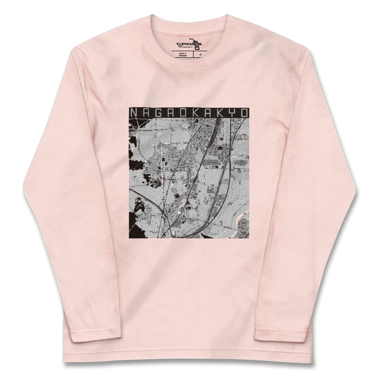 【長岡京(京都府)】地図柄ロングスリーブTシャツ