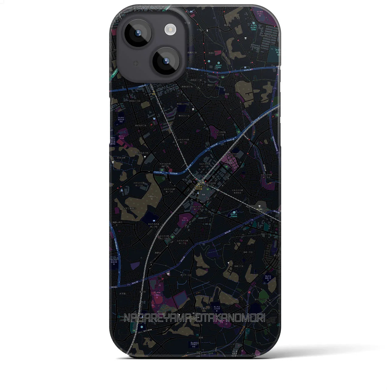 【流山おおたかの森(千葉県)】地図柄iPhoneケース(バックカバータイプ)