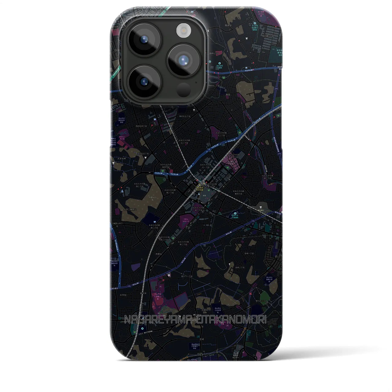 【流山おおたかの森(千葉県)】地図柄iPhoneケース(バックカバータイプ)