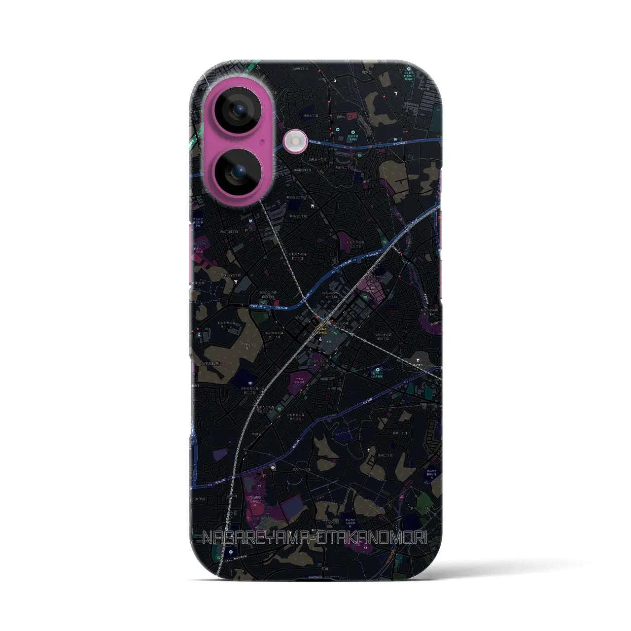 【流山おおたかの森(千葉県)】地図柄iPhoneケース(バックカバータイプ)