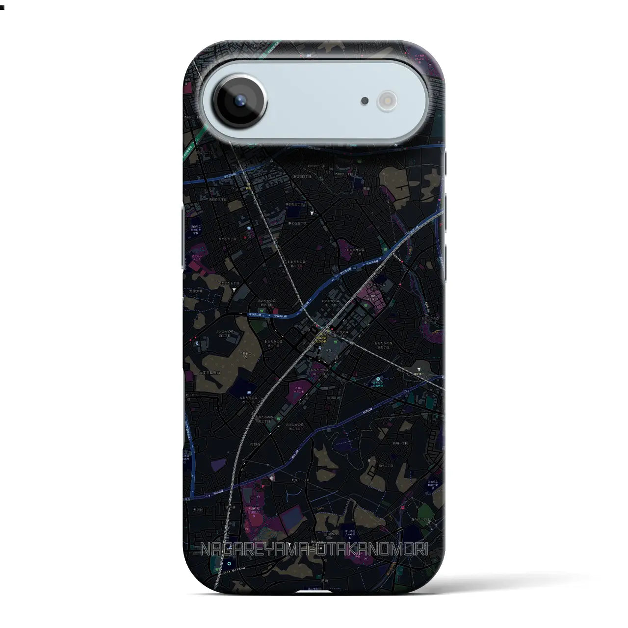 【流山おおたかの森(千葉県)】地図柄iPhoneケース(バックカバータイプ)