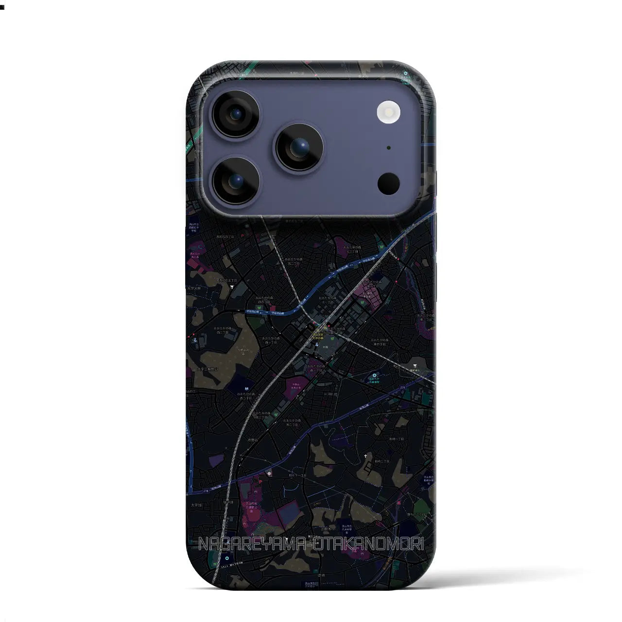 【流山おおたかの森(千葉県)】地図柄iPhoneケース(バックカバータイプ)