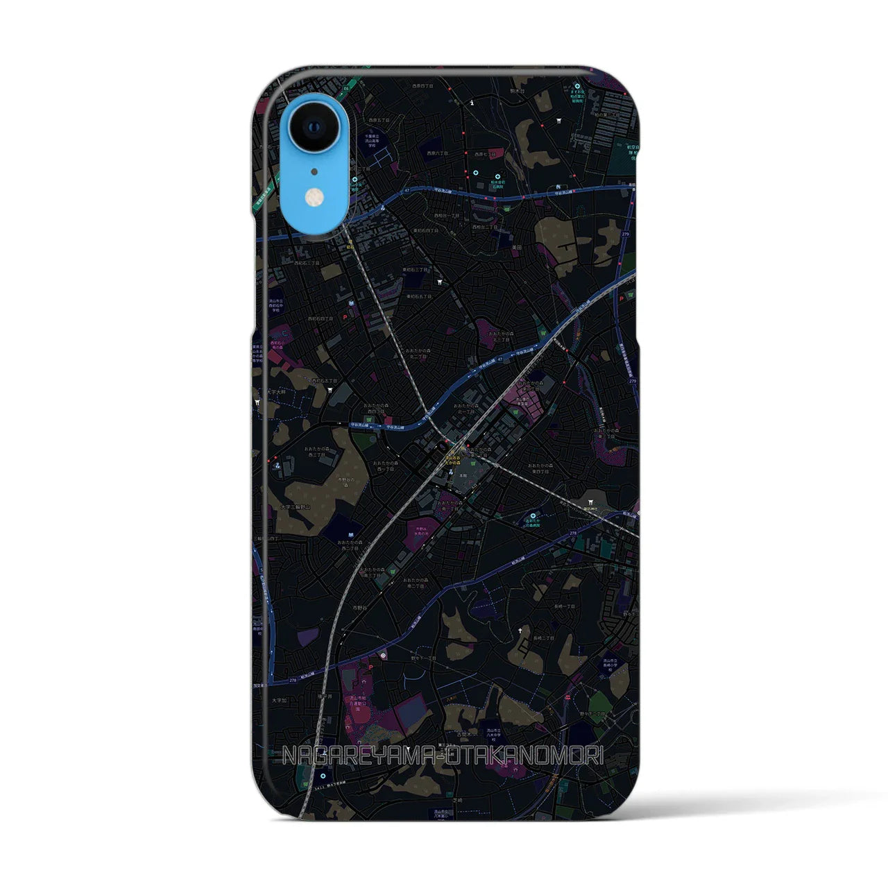 【流山おおたかの森(千葉県)】地図柄iPhoneケース(バックカバータイプ)