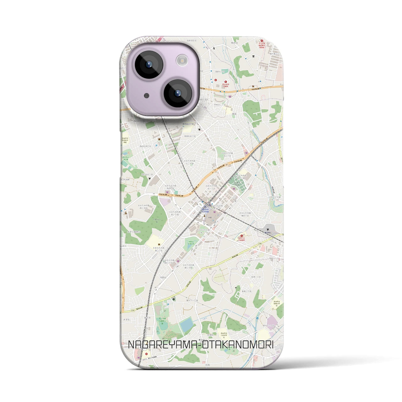【流山おおたかの森(千葉県)】地図柄iPhoneケース(バックカバータイプ)