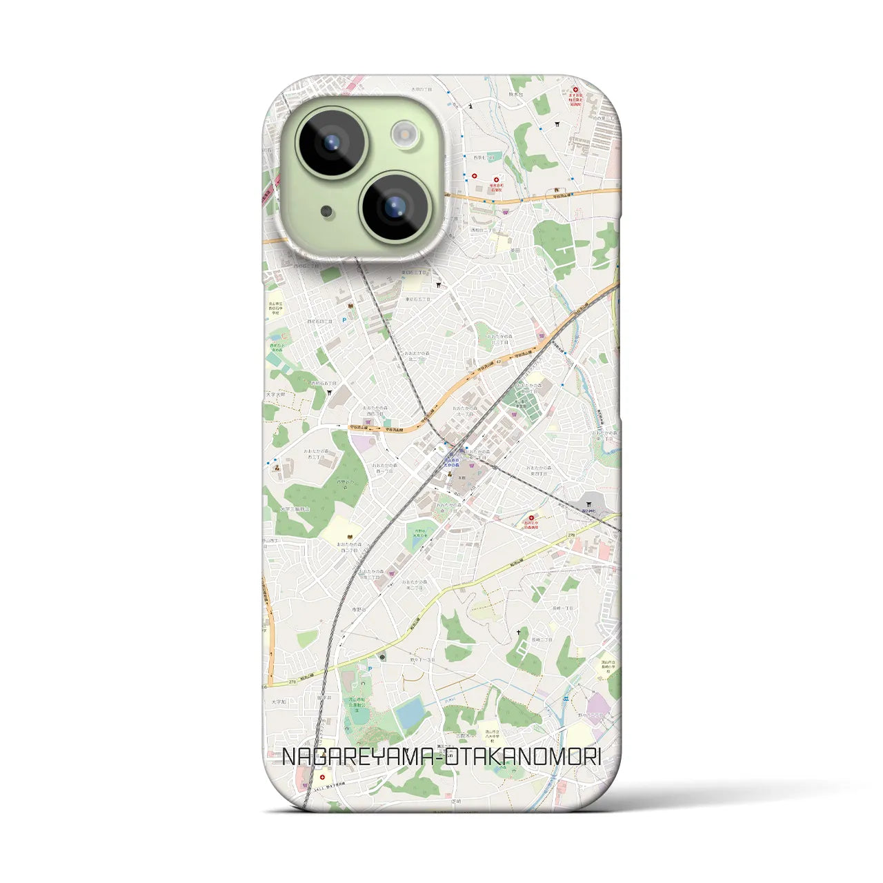 【流山おおたかの森(千葉県)】地図柄iPhoneケース(バックカバータイプ)