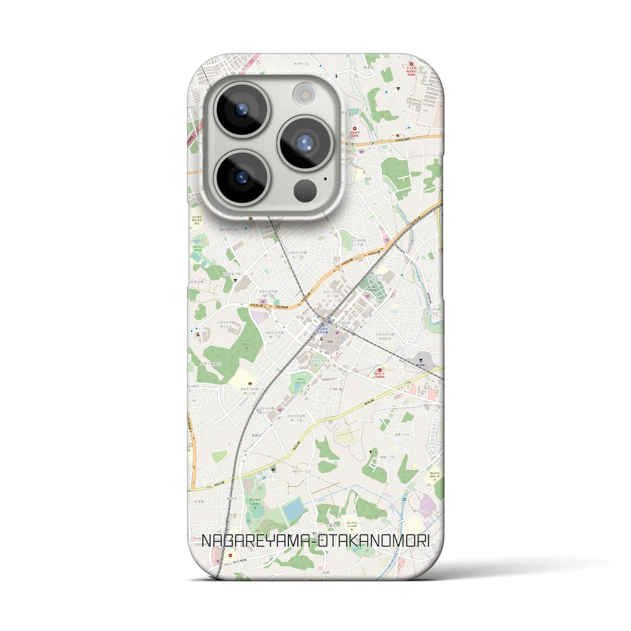 【流山おおたかの森(千葉県)】地図柄iPhoneケース(バックカバータイプ)