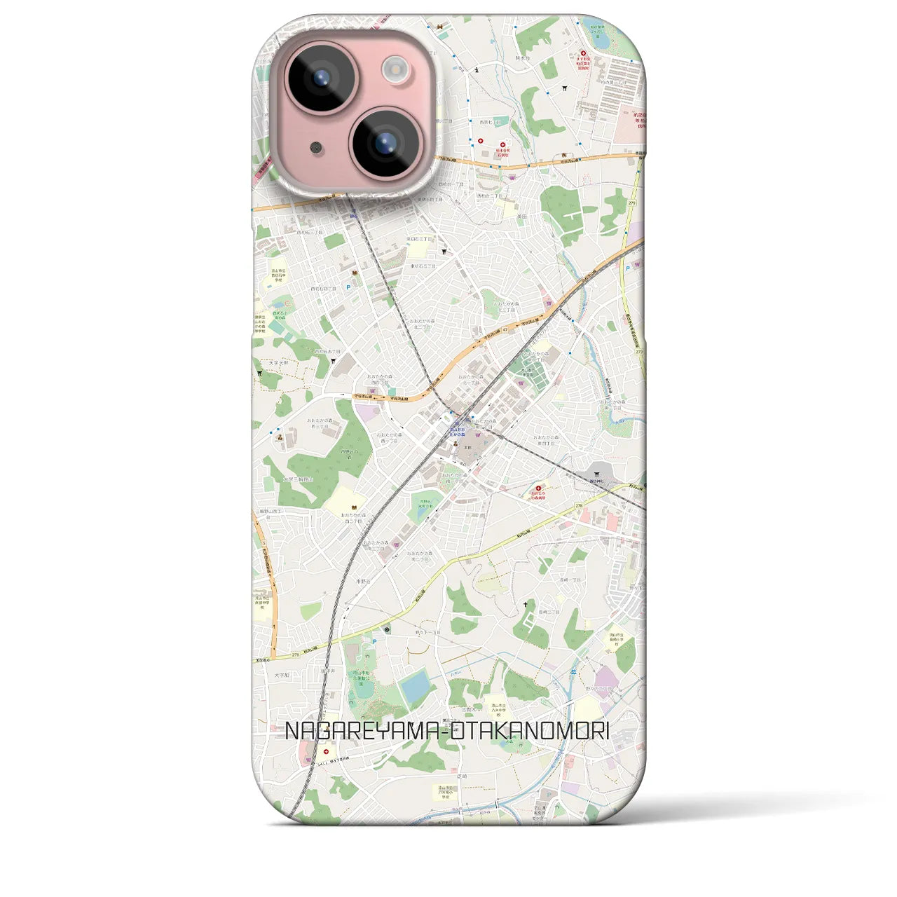 【流山おおたかの森(千葉県)】地図柄iPhoneケース(バックカバータイプ)