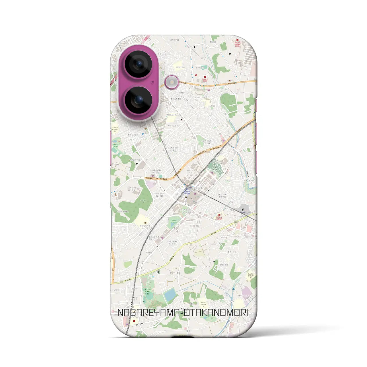 【流山おおたかの森(千葉県)】地図柄iPhoneケース(バックカバータイプ)