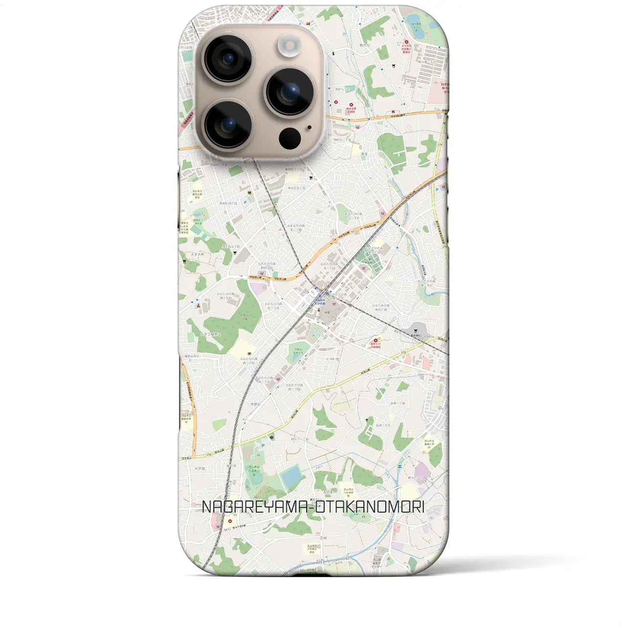 【流山おおたかの森(千葉県)】地図柄iPhoneケース(バックカバータイプ)