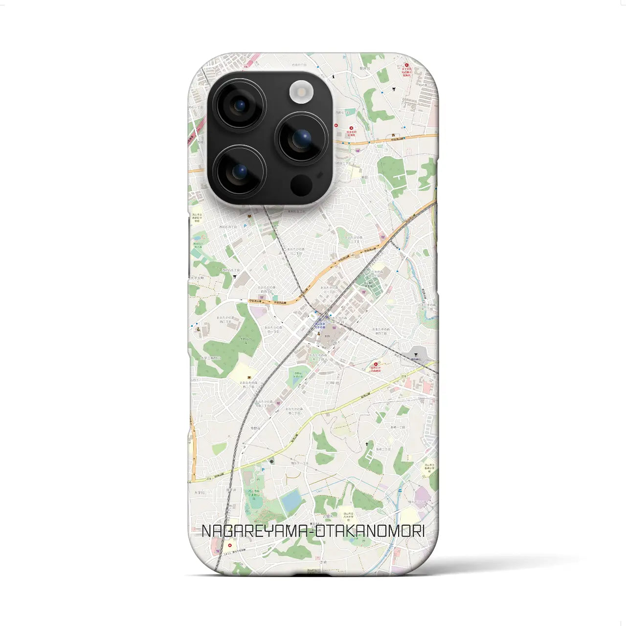 【流山おおたかの森(千葉県)】地図柄iPhoneケース(バックカバータイプ)