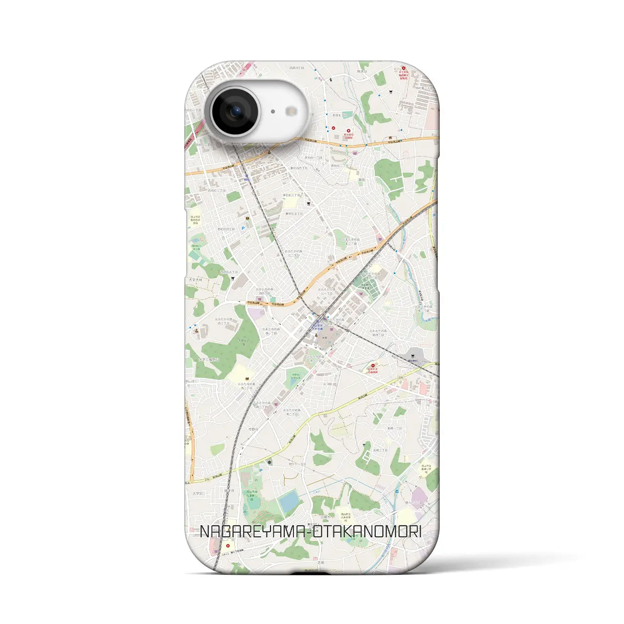 【流山おおたかの森(千葉県)】地図柄iPhoneケース(バックカバータイプ)