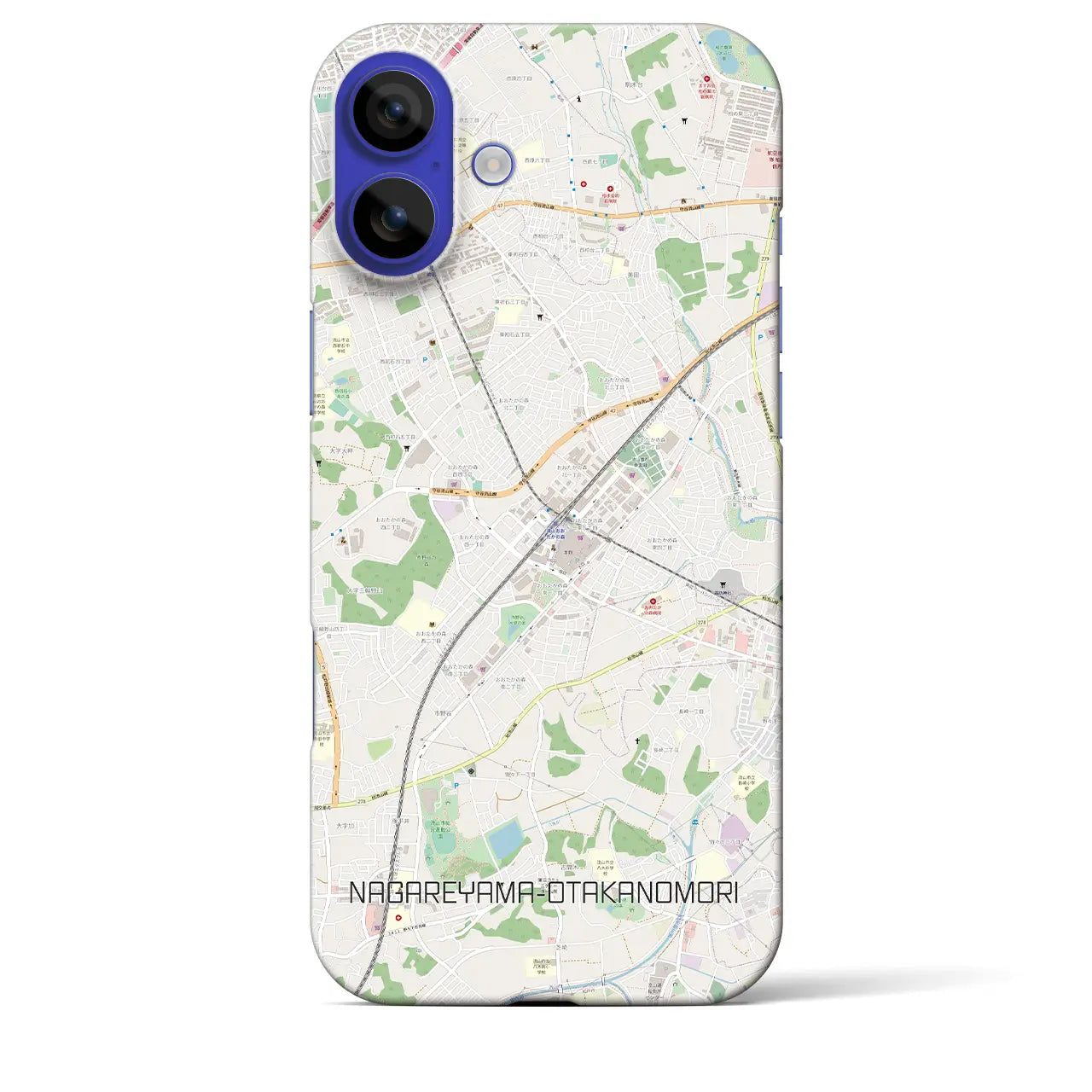 【流山おおたかの森(千葉県)】地図柄iPhoneケース(バックカバータイプ)