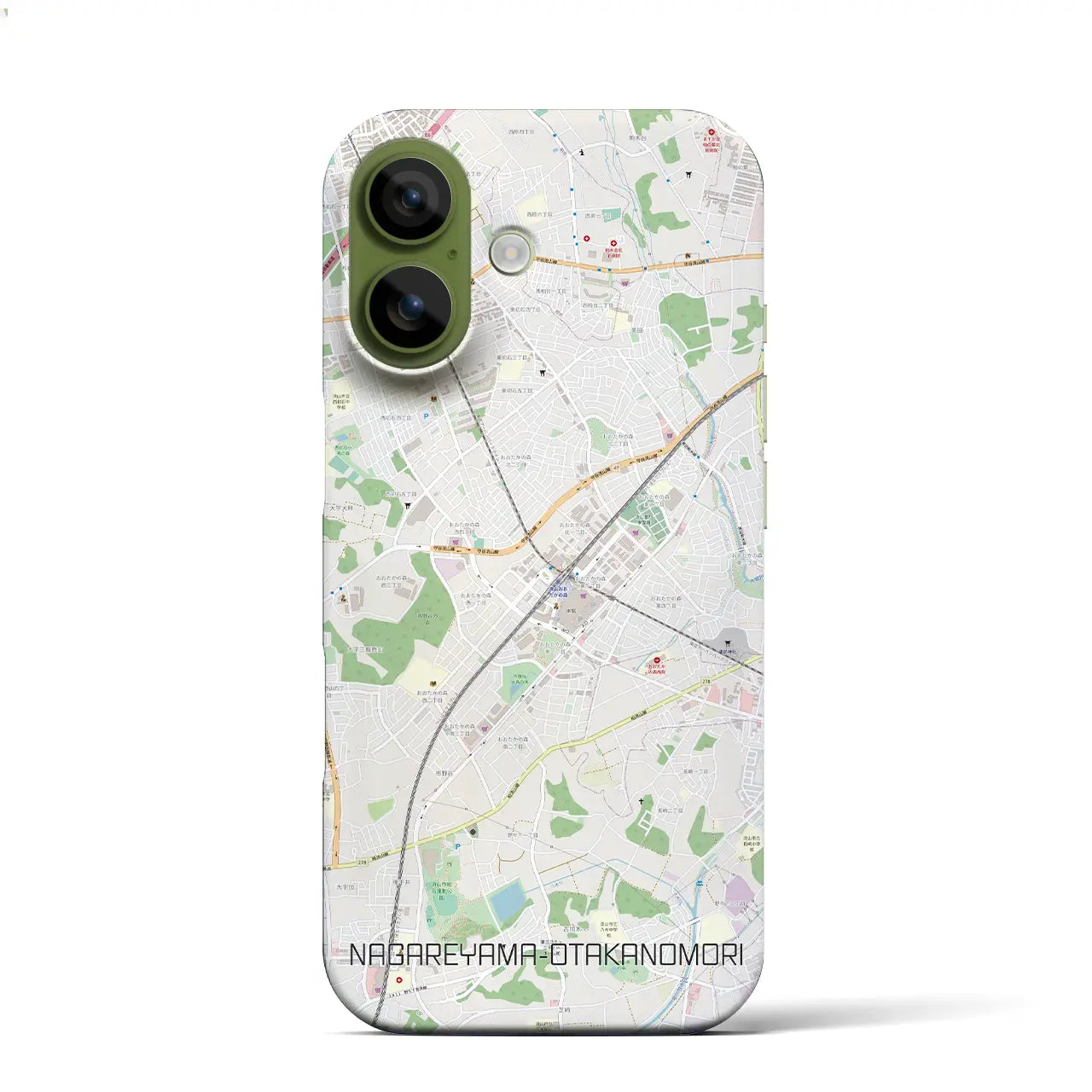 【流山おおたかの森(千葉県)】地図柄iPhoneケース(バックカバータイプ)