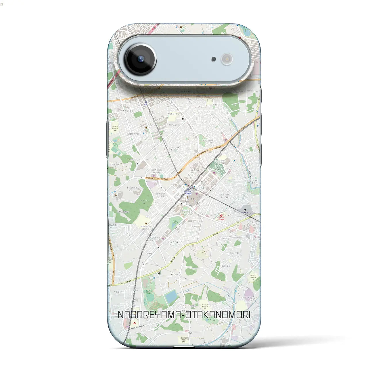 【流山おおたかの森(千葉県)】地図柄iPhoneケース(バックカバータイプ)ブラック・iPhone 17 Pro Max 用