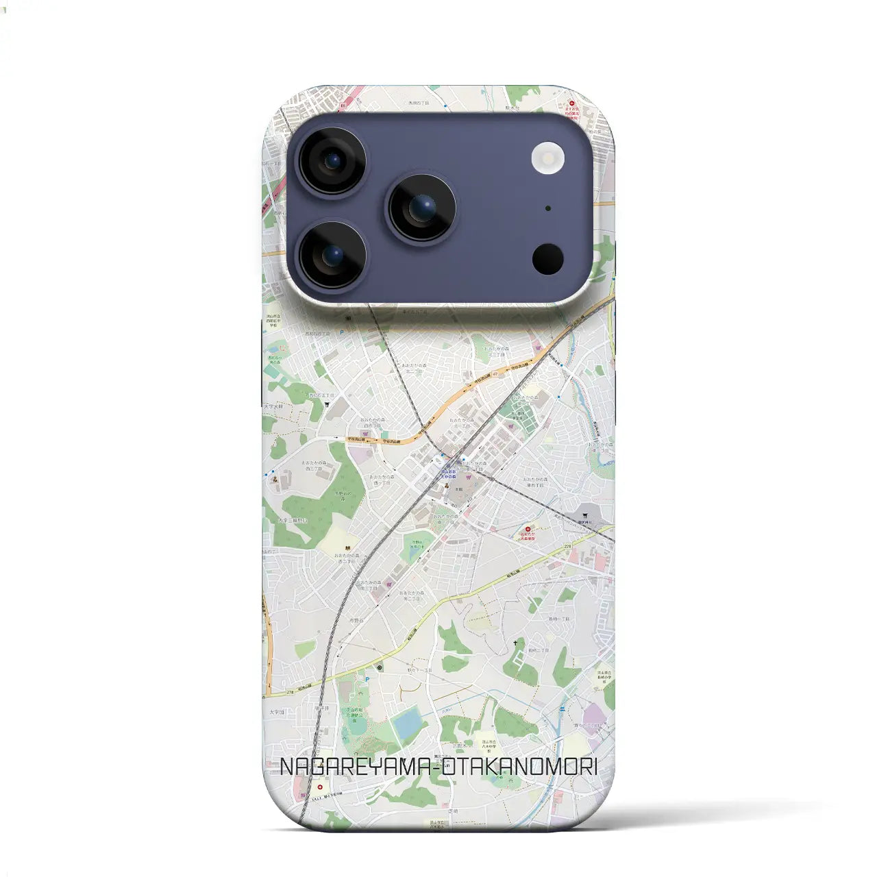 【流山おおたかの森(千葉県)】地図柄iPhoneケース(バックカバータイプ)