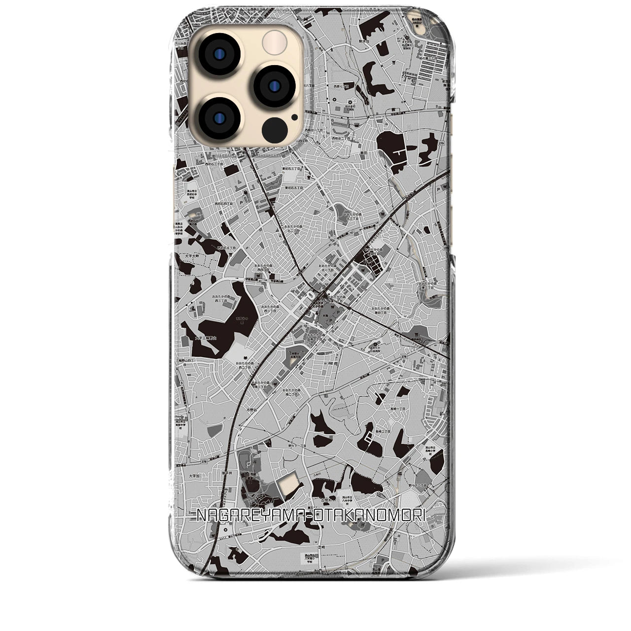 【流山おおたかの森(千葉県)】地図柄iPhoneケース(クリアタイプ)