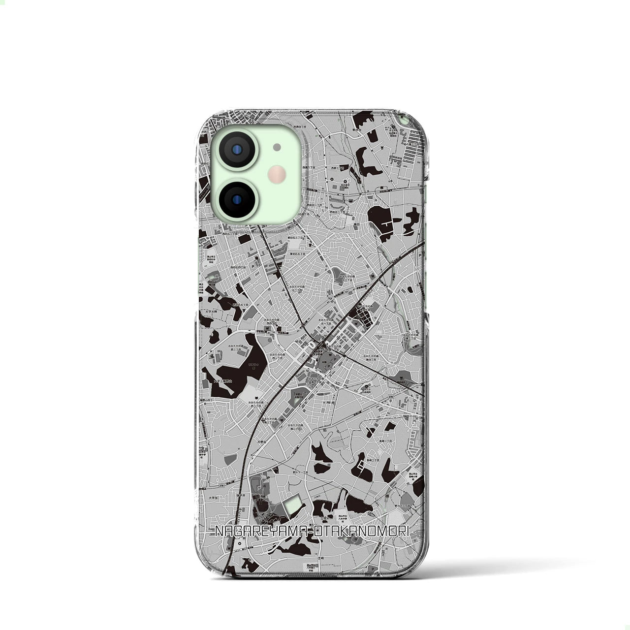 【流山おおたかの森(千葉県)】地図柄iPhoneケース(クリアタイプ)