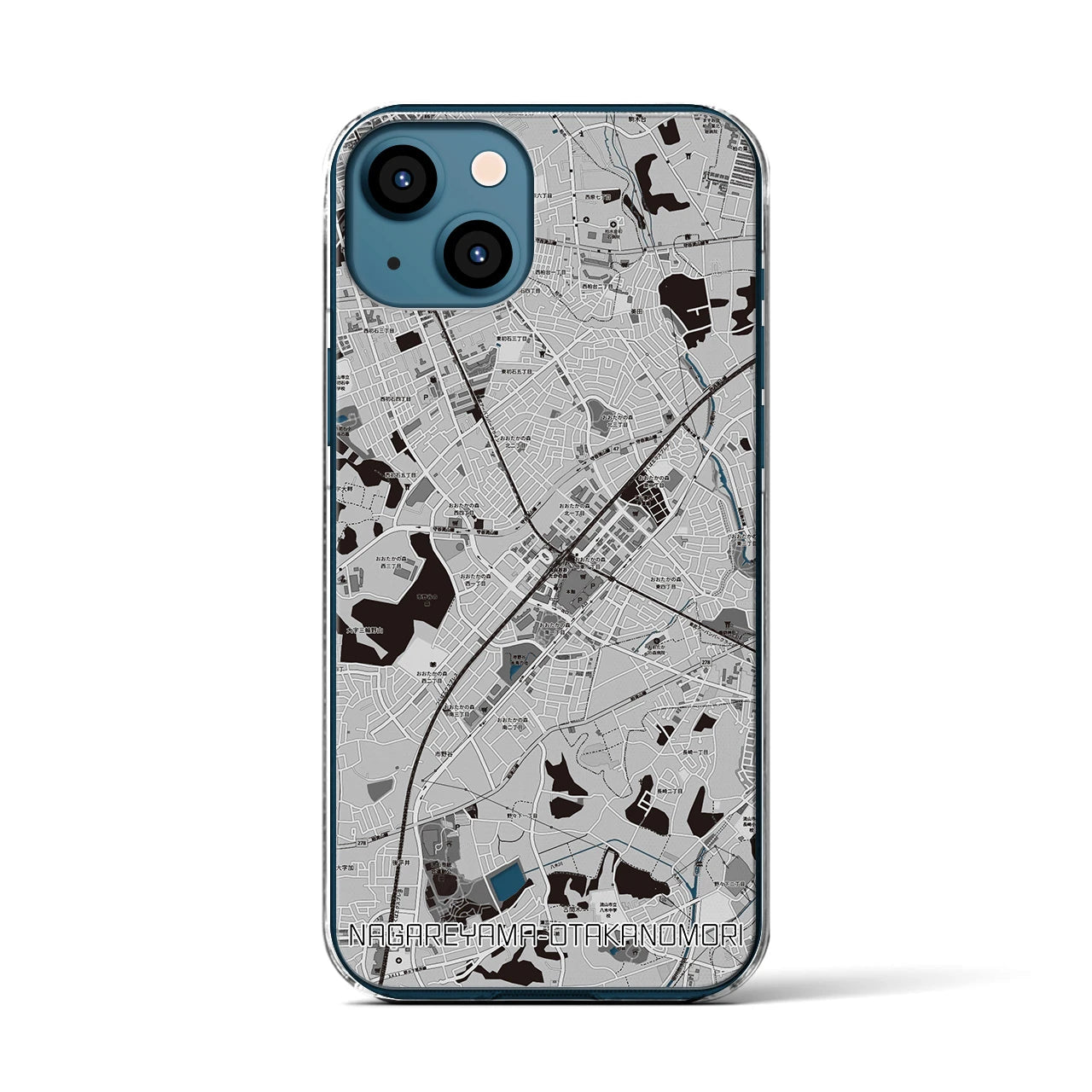 【流山おおたかの森(千葉県)】地図柄iPhoneケース(クリアタイプ)