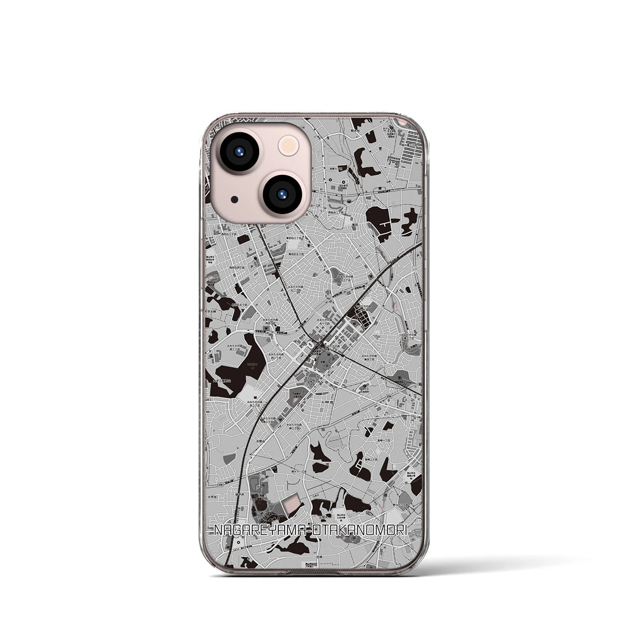 【流山おおたかの森(千葉県)】地図柄iPhoneケース(クリアタイプ)