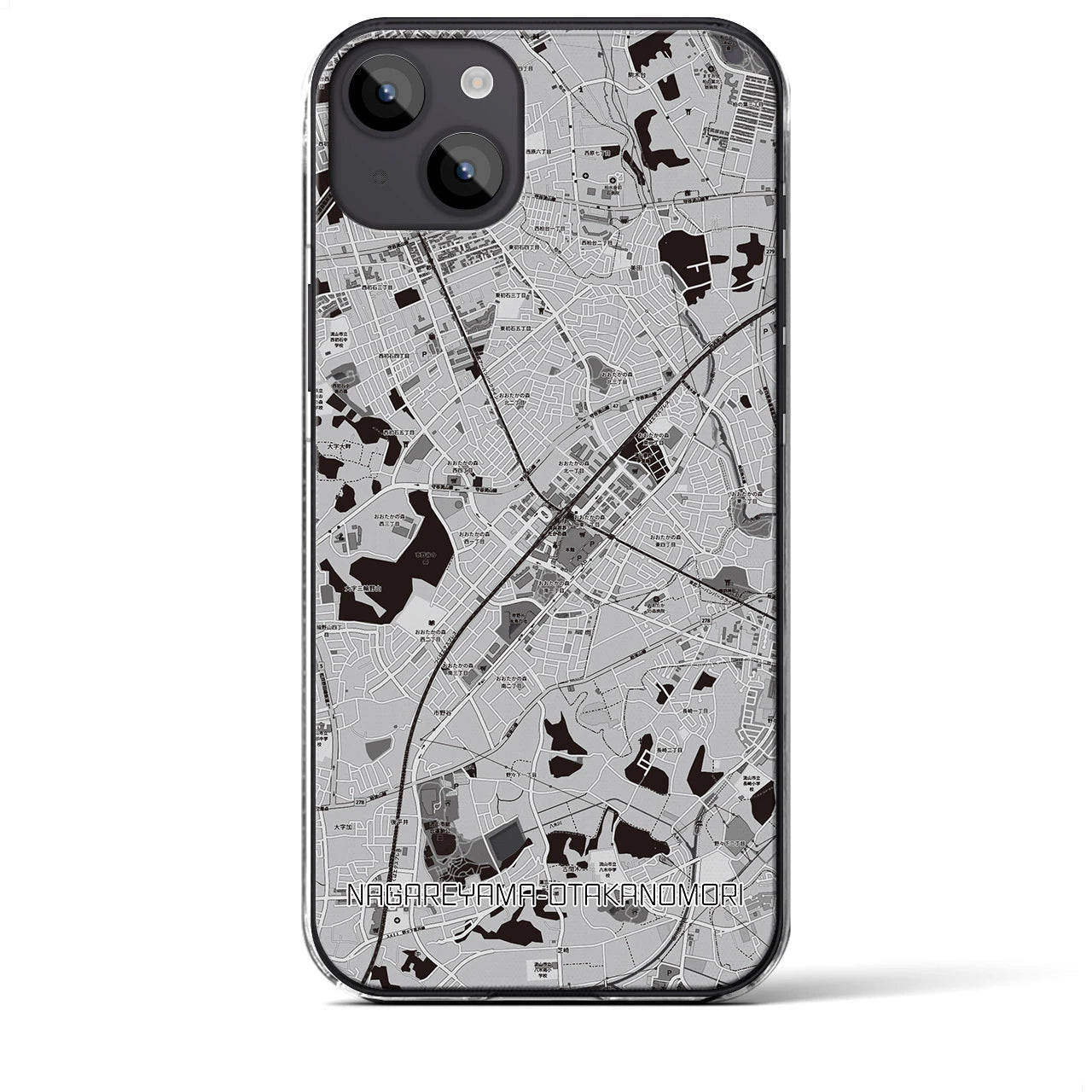 【流山おおたかの森(千葉県)】地図柄iPhoneケース(クリアタイプ)