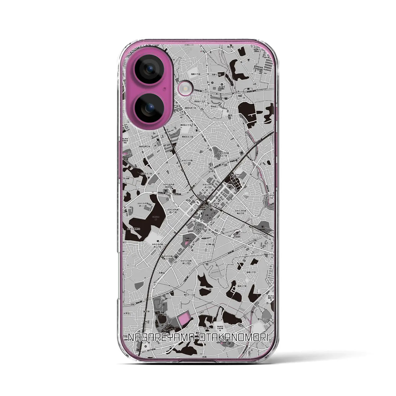 【流山おおたかの森(千葉県)】地図柄iPhoneケース(クリアタイプ)