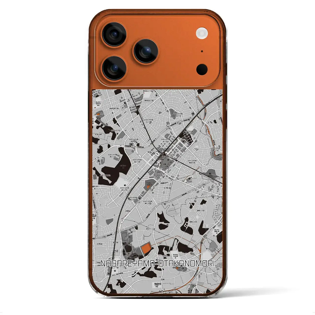 【流山おおたかの森(千葉県)】地図柄iPhoneケース(クリアタイプ)