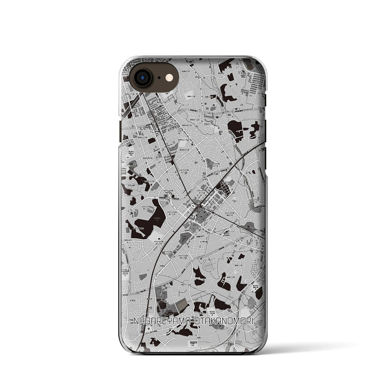 【流山おおたかの森(千葉県)】地図柄iPhoneケース(クリアタイプ)