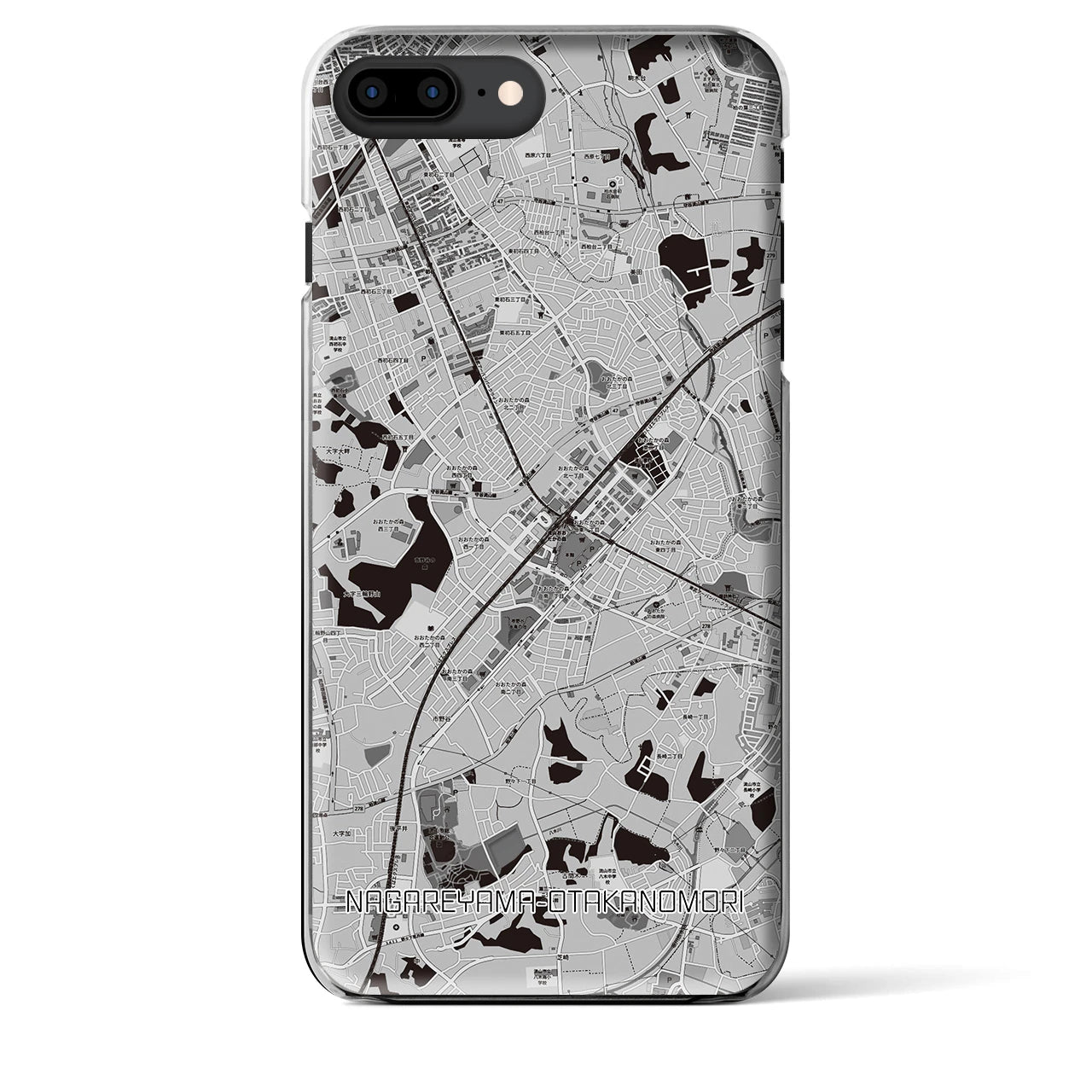 【流山おおたかの森(千葉県)】地図柄iPhoneケース(クリアタイプ)