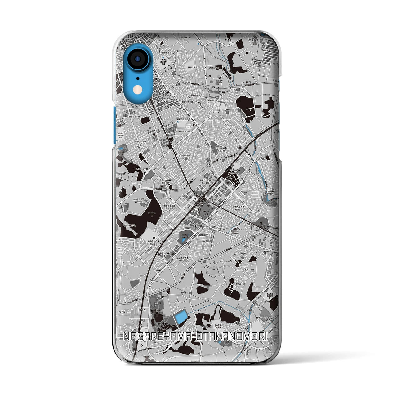 【流山おおたかの森(千葉県)】地図柄iPhoneケース(クリアタイプ)